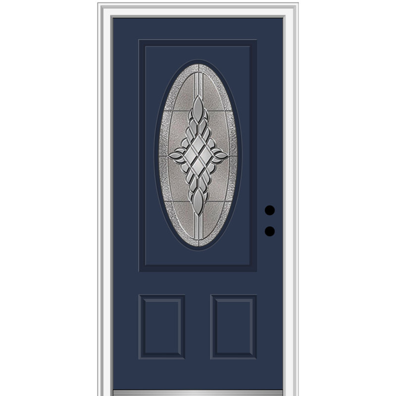 Petite porte d'entrée pré-suspendue ovale en fibre de verre 2 panneaux Grace Grace, Naval, Ouverture vers la gauche