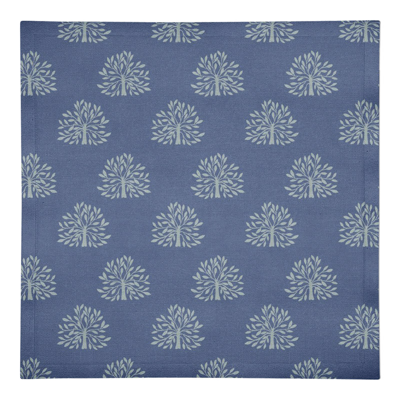 Cotton Floral Rectangle Napkin, Navy