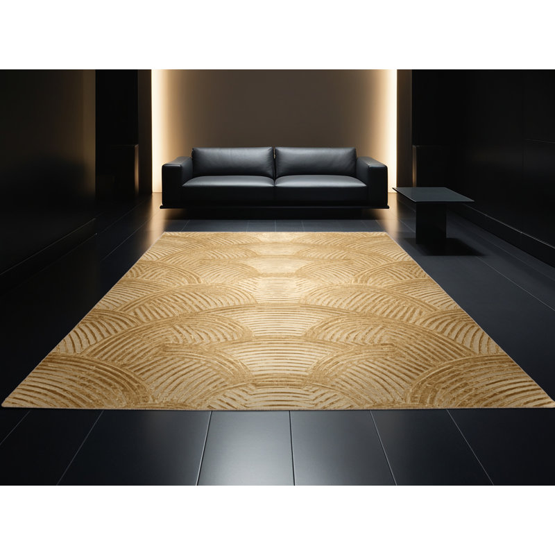 Soft Plush Faust New Years Modern & Contemporary Abstract Area Rug in Brown – Beige Binding, 5x7