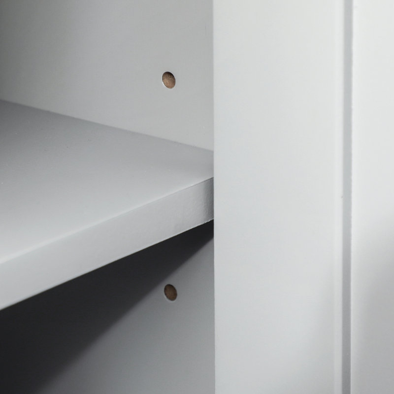 Armoire de salle de bain sous le lavabo, gris, avec tablette réglable pour une organisation efficace du meuble-lavabo, étagère