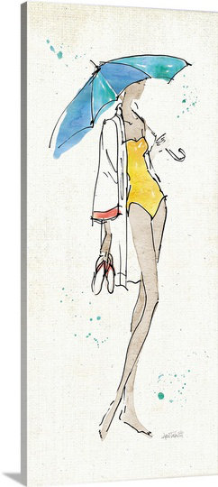 « i color » anne tavoletti, reproduction d’art Beach Divas, H 48 po x l 21 po x P 1,5 po, Toile