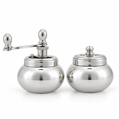 Silver Turned Round Salt and Pepper Set