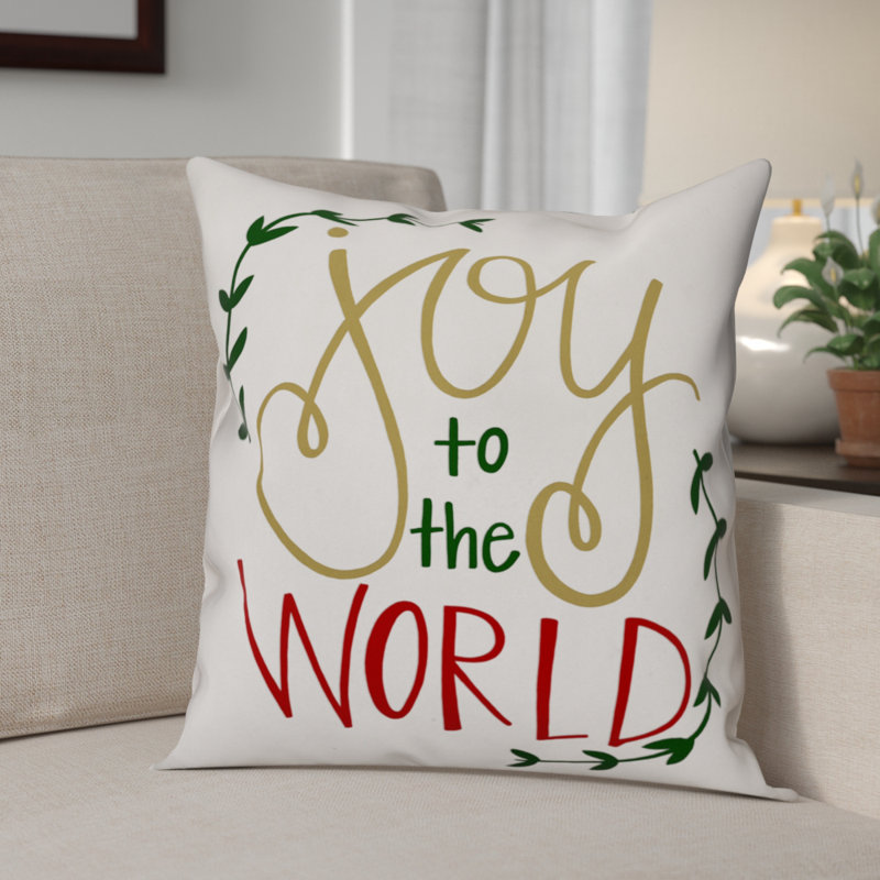  Coussin Joy to the World, 18 po x 18 po, Housse de coussin