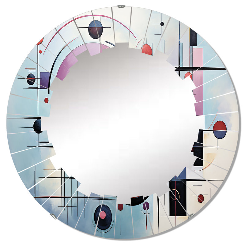 Aughnaholle - Miroir mural moderne rond, 32 po x 32 po
