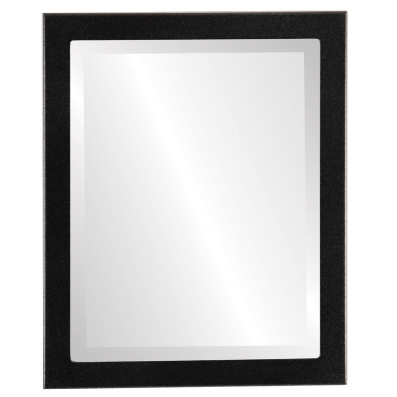 Barden Wood Flat Wall Mirror, 18" x 14", Matte Black