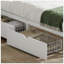 Grand lit plateforme avec tiroirs de rangement, structure en métal, sécurité améliorée, conception à profil bas pour chambres à coucher modernes-549296936-549296943