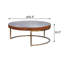 Table basse, aluminium et cuir fleur de cacao
