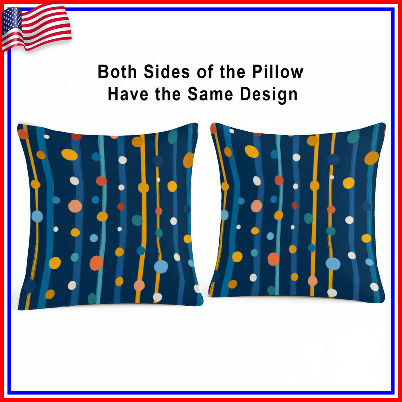 Polka Dots Throw Pillow, Pattern Double Sided Pillows, 14 x 14 inches