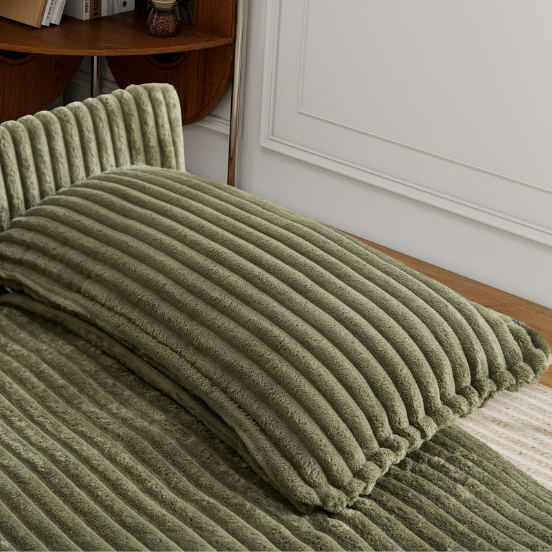 Large méridienne rembourrée, canapé-lit moelleux confortable, Vert