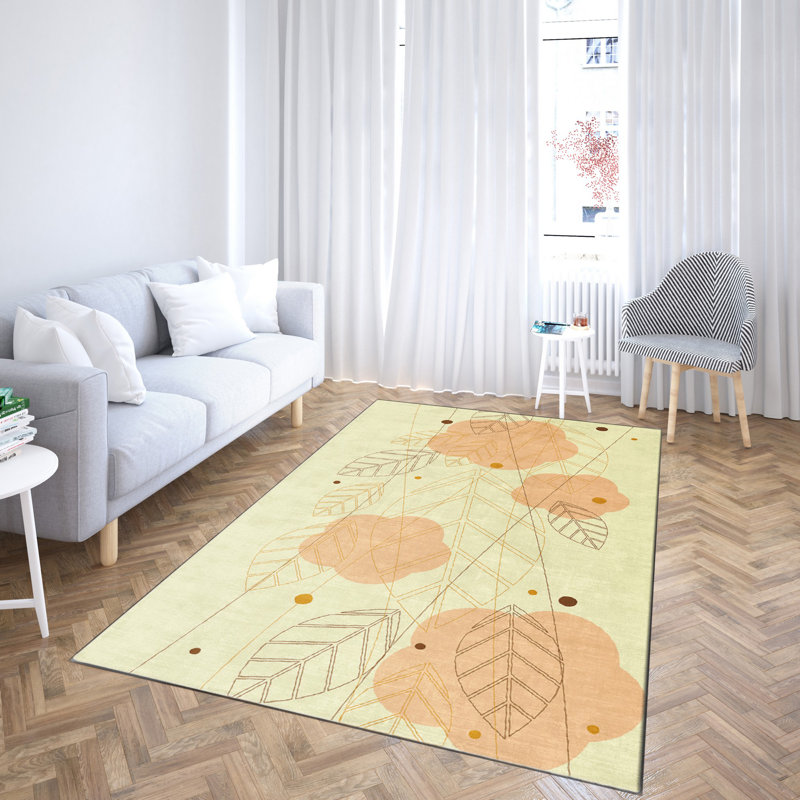 Luxurious Woven Carpet, 4.6 x 7.2 Feet | 100% Polyester, Non-Slip Felt Dot Underside, 0.4 in Pile Height | Machine Washable, Durable Raschel Knitting, Digital Printing | Perfect for Living Room & Bedroom Décor