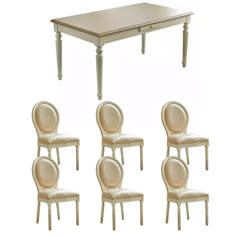 Elegant Quality Walnut Storage Dining Table Set, 29.92"H x 59.05"L x 35.43"W
