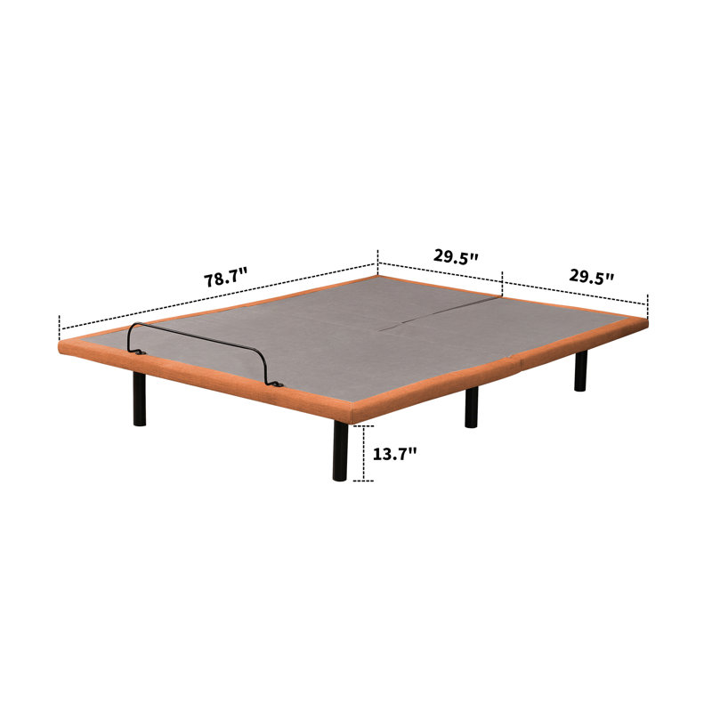 Split Top Queen Adjustable Bed Frame, Included Massage, USB & Type C Ports, Underbed Nightlight, Wireless Remote & App Control, Zero Gravity, E3000 Sunset Orange