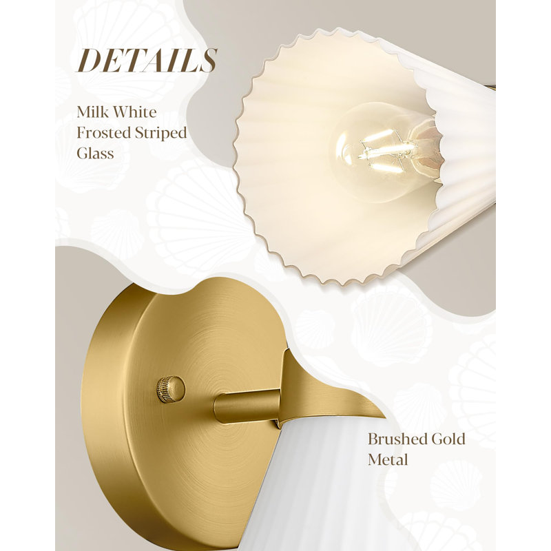 Amore 2 - Light Armed Sconce, White, Begie, 14.3" H x 5.9" W x 7.3" D