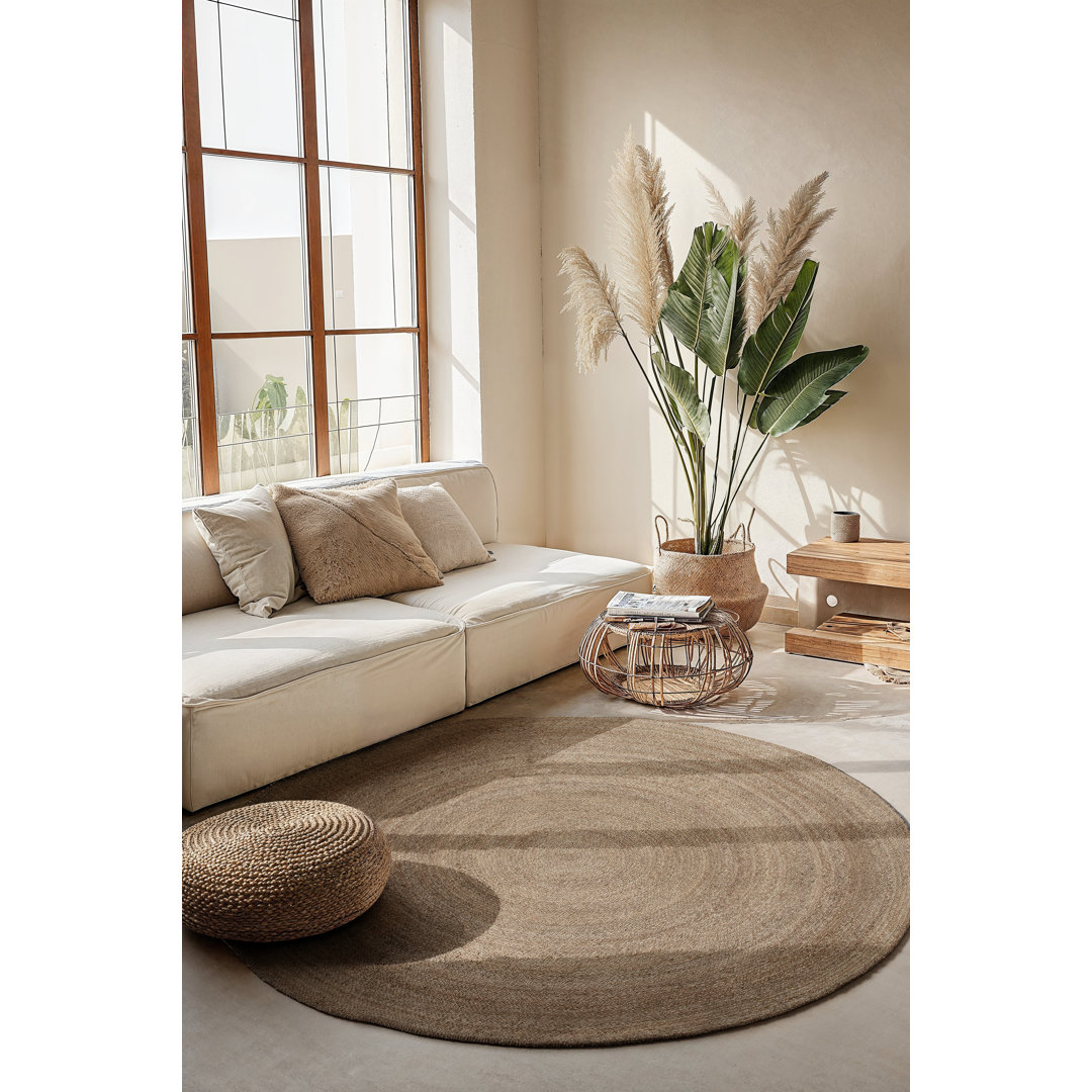 Rangpur Jute Teppich – Natur Wohnzimmerteppich Handgewebt Boho Naturfaser Für Wohn- & Schlafzimmer