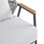 Fauteuil club d'extérieur en corde avec cadre gris et coussin, ensemble de 1
