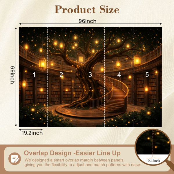 Red Barrel Studio Peel and Stick Wallpaper Magical Tree Library ...