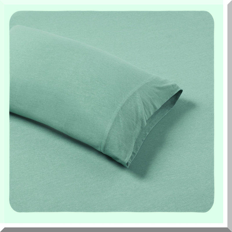 Aqua Dream Cotton Cozy Bedding Set - Soft Wrinkle Resistant Jersey Knit Sheets with Deep Pocket, All Season Queen Size 4 Piece Set, Matching Pillow Case
