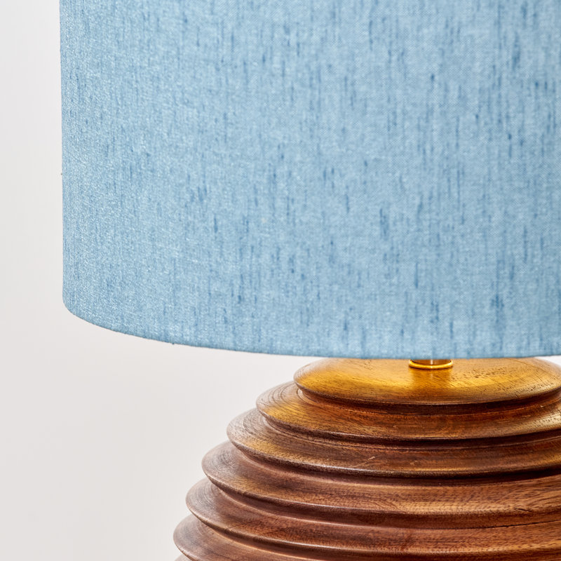 Blended Fabric Drum Lamp Shade ( Uno ), Blue, 22cm H x 40cm W x 40cm D