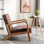 Chaise rembourrée en microfibre de style rétro-2038358724