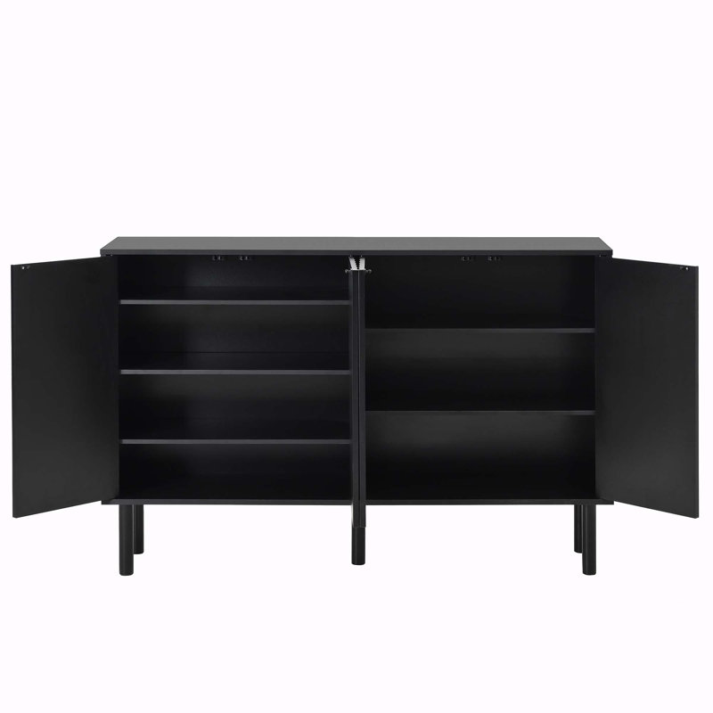 18 Pair Shoe Storage Cabinet, Black