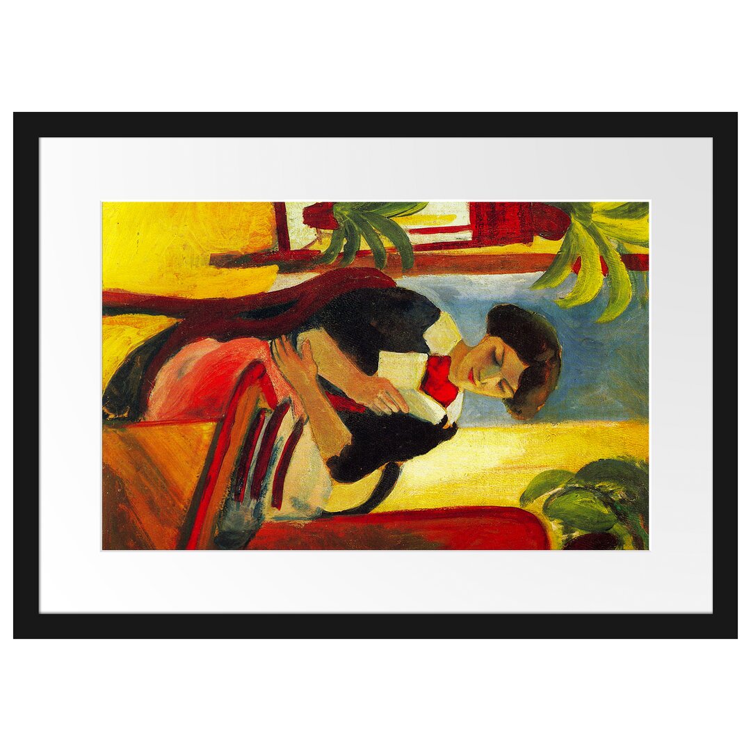 Gerahmter Kunstdruck Abstract Elizabeth Reading von August Macke