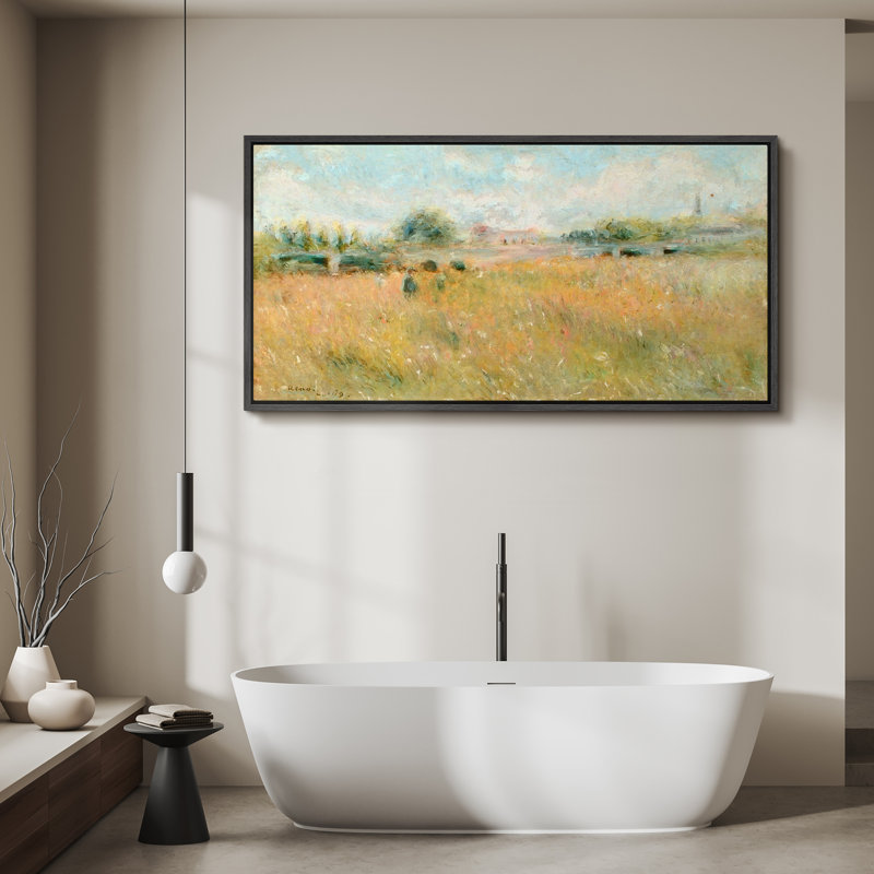 Rustic Countryside " Rustic Fields Impressionist Countryside Rustic Retro Art Decor Extra Large Artwork Pictures ", Black