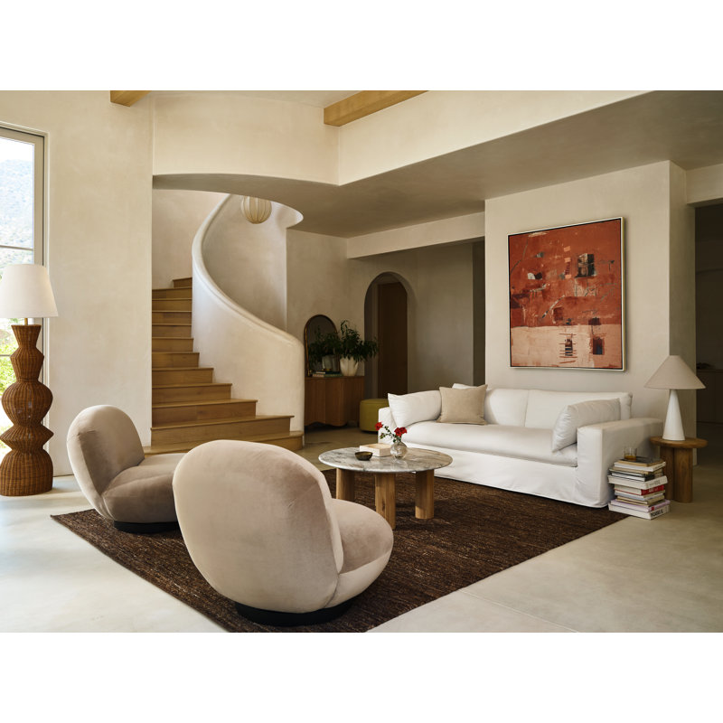 Portsmouth Slipper Chair, Light Brown Velvet