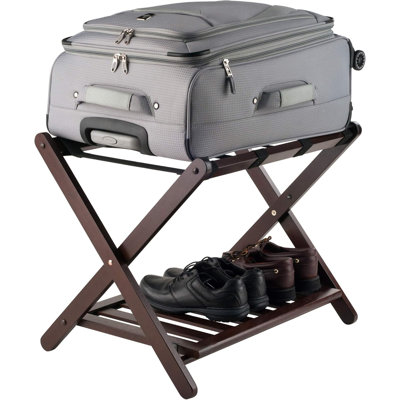 Luggage Rack With Storage Shelf
