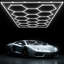 Modern Hexagon LED Ceiling Light with 15 Girds, DIY Honeycomb Design for Garage, Studio, Gym or Game Room