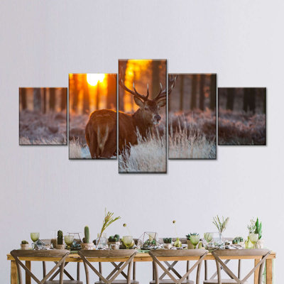 " Forest Deer Hunting " 5 - Pieces
