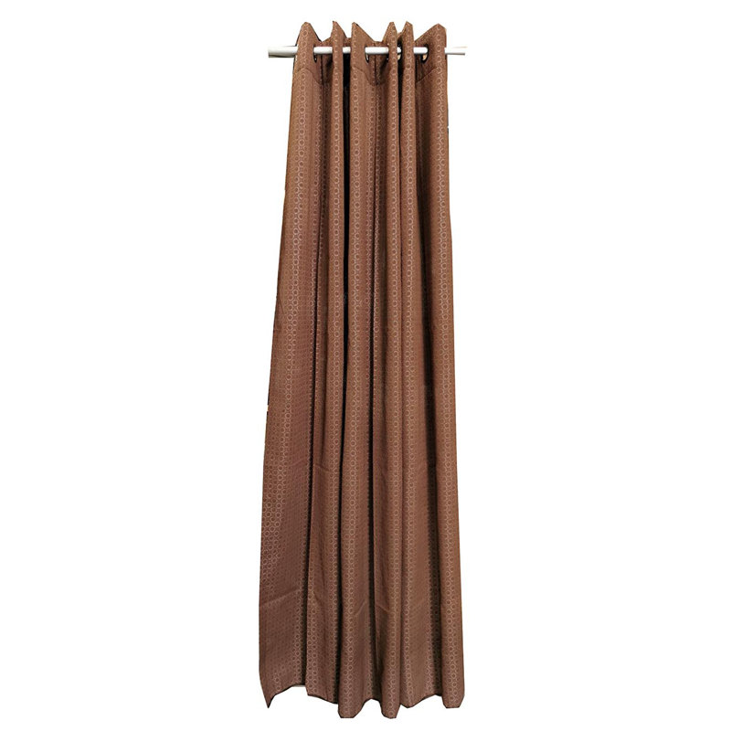 Panneau de rideau simple obscurcissant à pois avec œillets, Marron