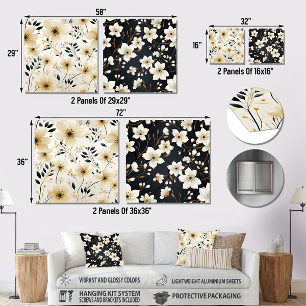 Lark Manor Penman - Floral Metal Wall Decor Square Set Of 2 - Wayfair ...