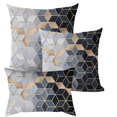 Ensemble de coussins décoratifs à double face (18 po x 18 po, 12 po x 20 po, 20 po x 20 po) avec insertions