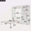 Lit escamotable double avec plusieurs tablettes de rangement et une armoire