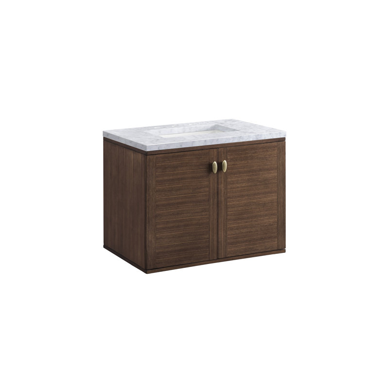 Amberly 30'' W Single Vanity, Carrara White, 8" Widespread