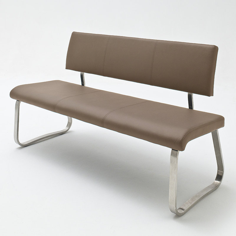 Alday 100% Polyurethane Upholstered Bench, 86cm H x 155cm W x 59cm D, Cappuccino