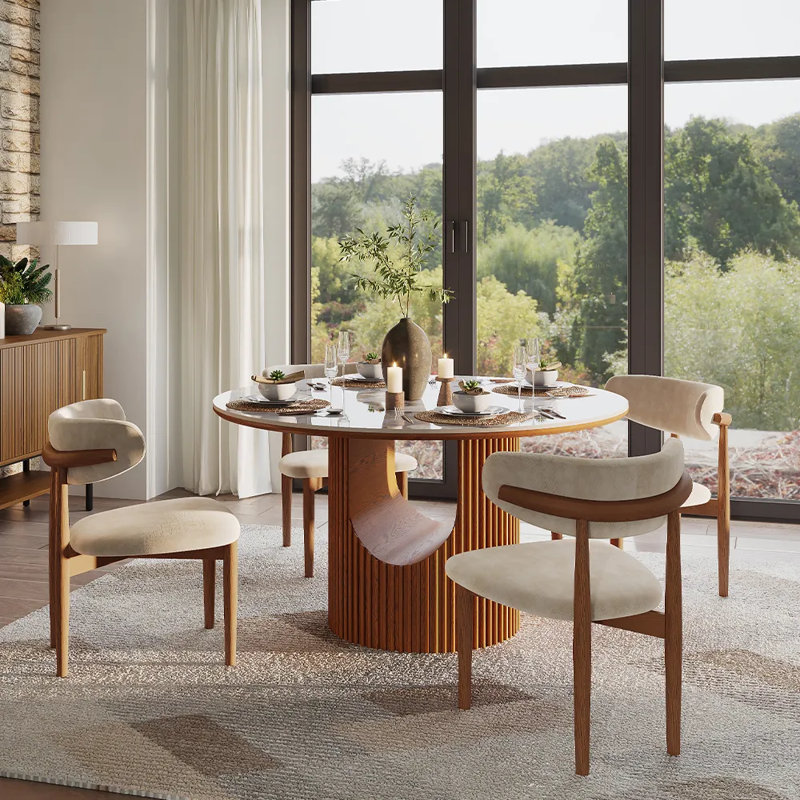 Table de salle à manger Mid-Century, Pandora, H 30 po x L 47 po x l 47 po