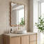 Miroir décoratif rectangulaire en bois massif de 20 po x 30 po couleur bois naturel naturel pour chambre à coucher, salle de bain, salon et entrée-130142746