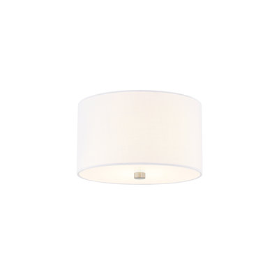 Textile - Abat-jour cylindrique encastré en lin classique - P 11 po x l 11 po x H 6,5 po