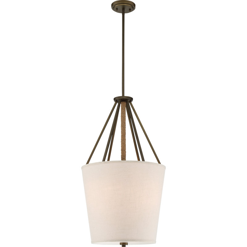 Lustre géométrique à 3 lumières Cricklade, H 30,38 po x l 17 po x P 17 po, Bronze acajou
