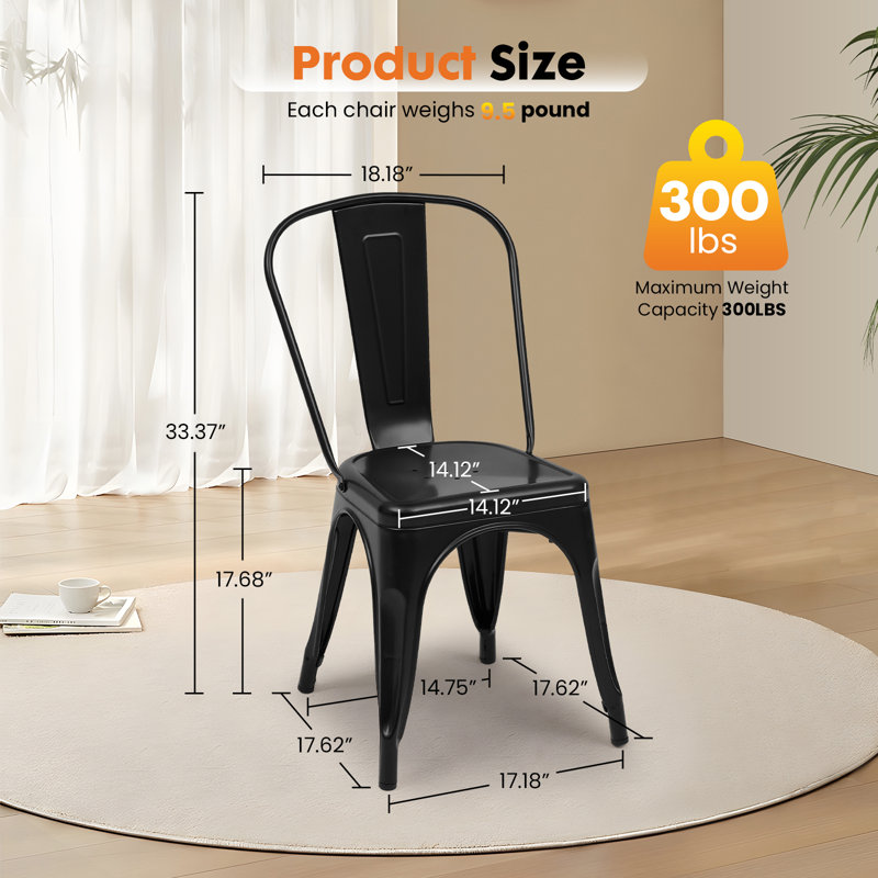 Rohun 42" Round Industrial Kitchen Dining Table Set With 33.4"H Dining Chair, Black, Brown, 30.7" H x 42" W x 42" D