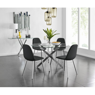 Corova Dining Set with 4 Chairs