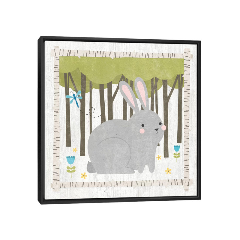 " Bunny " by Moira Hershey, 18" H x 18" W x 1.5" D, Black Framed Canvas, No Matte