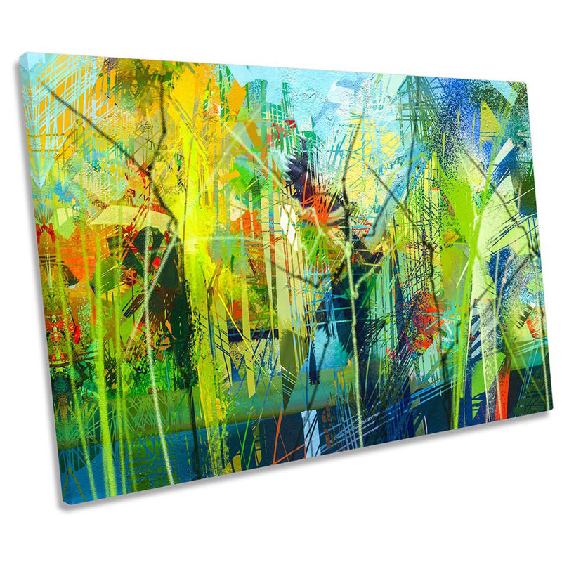 Green Abstract Design - Wrapped Canvas Print, 91.4cm H x 137.2cm W x 4cm D
