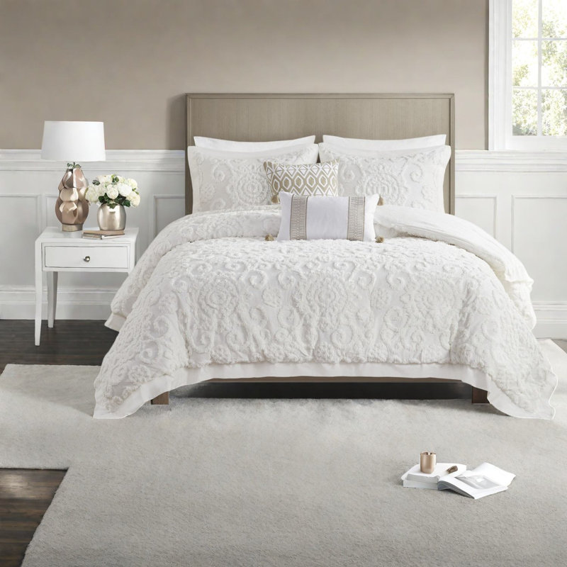 Ensembles de literie très grand surdimensionnés en coton, confort en chenille touffeté pour la maison