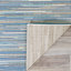 Tapis d'intérieur / extérieur sable / azur / turquoise à rayures Victorine-15991637