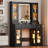 Vanity Desk with Lighted Mirror, RGB Glass Cabinet & Glass Top, White Makeup Dressing Table with 3 Drawers and 3 Color Modes for Bedroom-42731371