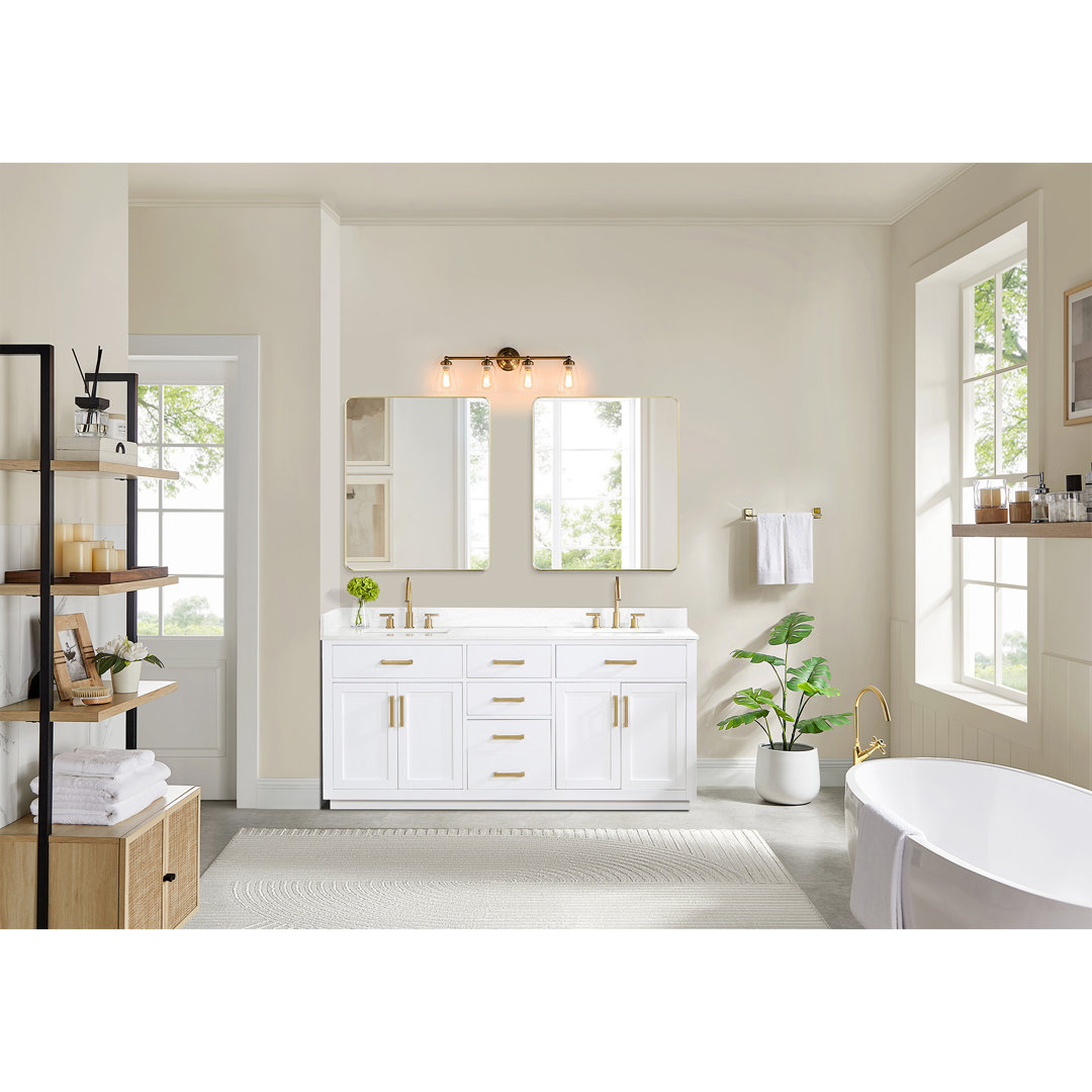 Gavino 72" Double Bathroom Vanity Set Rosdorf Park Hardware
