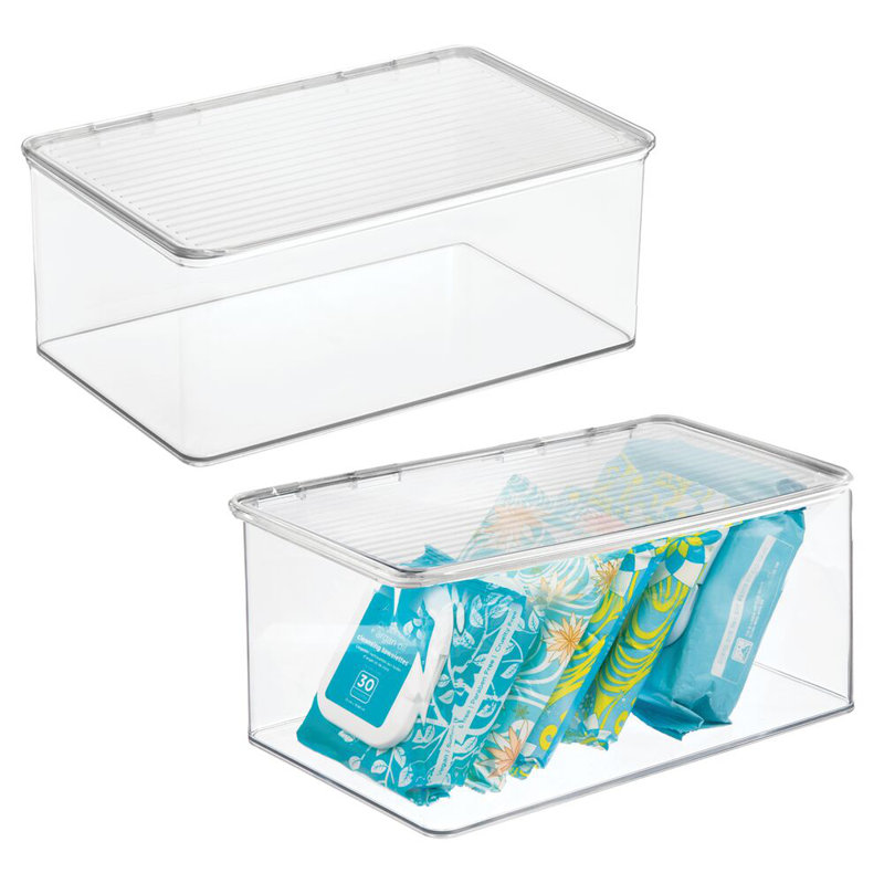 iDesign Hinged-Lid First Aid Organizer Box - Set of 2 - Clear