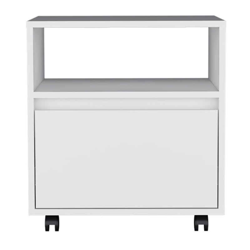 Table de chevet, table de bout, roulettes de table d'appoint, tiroir simple, Noir